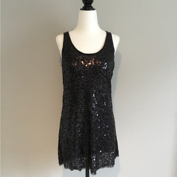 Cassis Collection Black Sequin Mini Dress, Size S - Picture 1 of 9